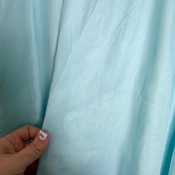 Nadine VINTAGE pastel blue White Lace Accent Formal long sleeve dress Size SMALL - Picture 4 of 16